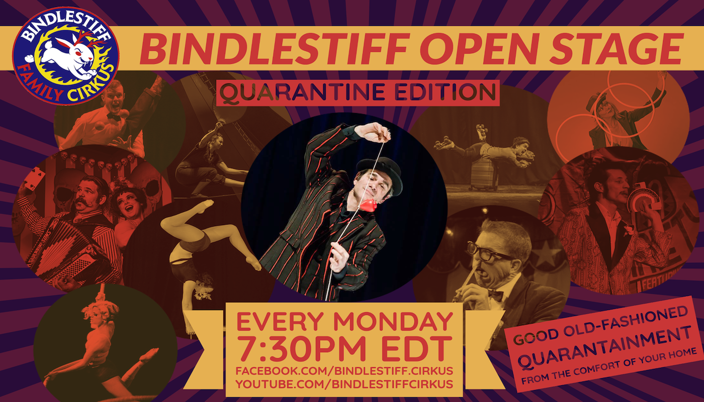 Bindlestiff Open Stage Variety Show - Weekly Livestream Edition! - Circus Events - CircusTalk