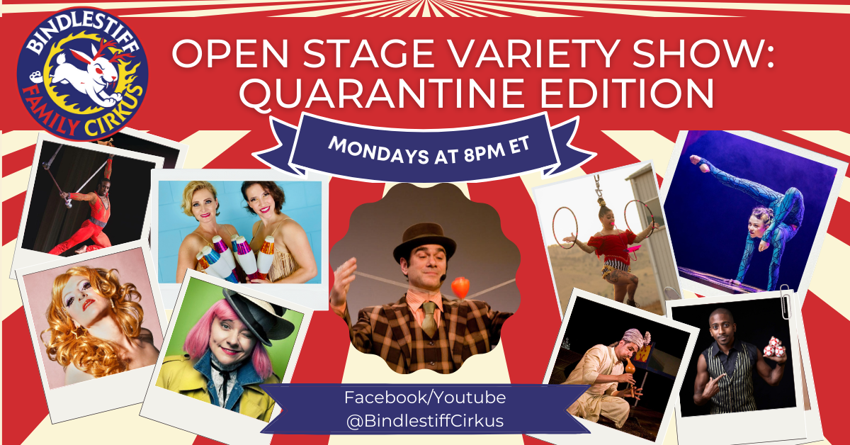 Bindlestiff Open Stage Variety Show - Weekly Livestream Edition! - Performing Arts Events - StageLync