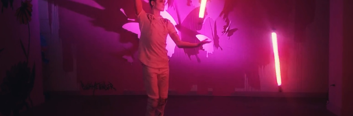 Colorful Ghost with Levitating POV-LED Art Batons - Performing Arts Acts - StageLync