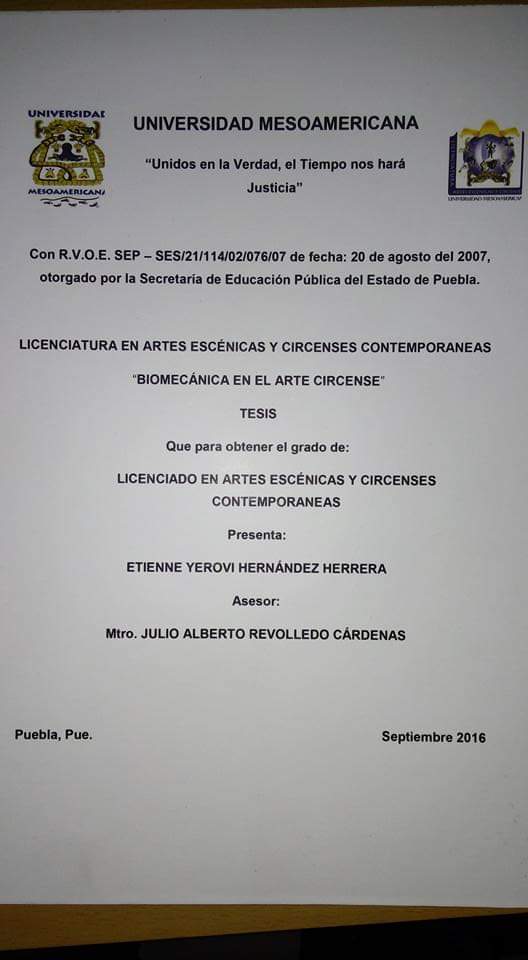 biomechanics In circus arts (thesis) / biomecanica en el arte circense (tesis)